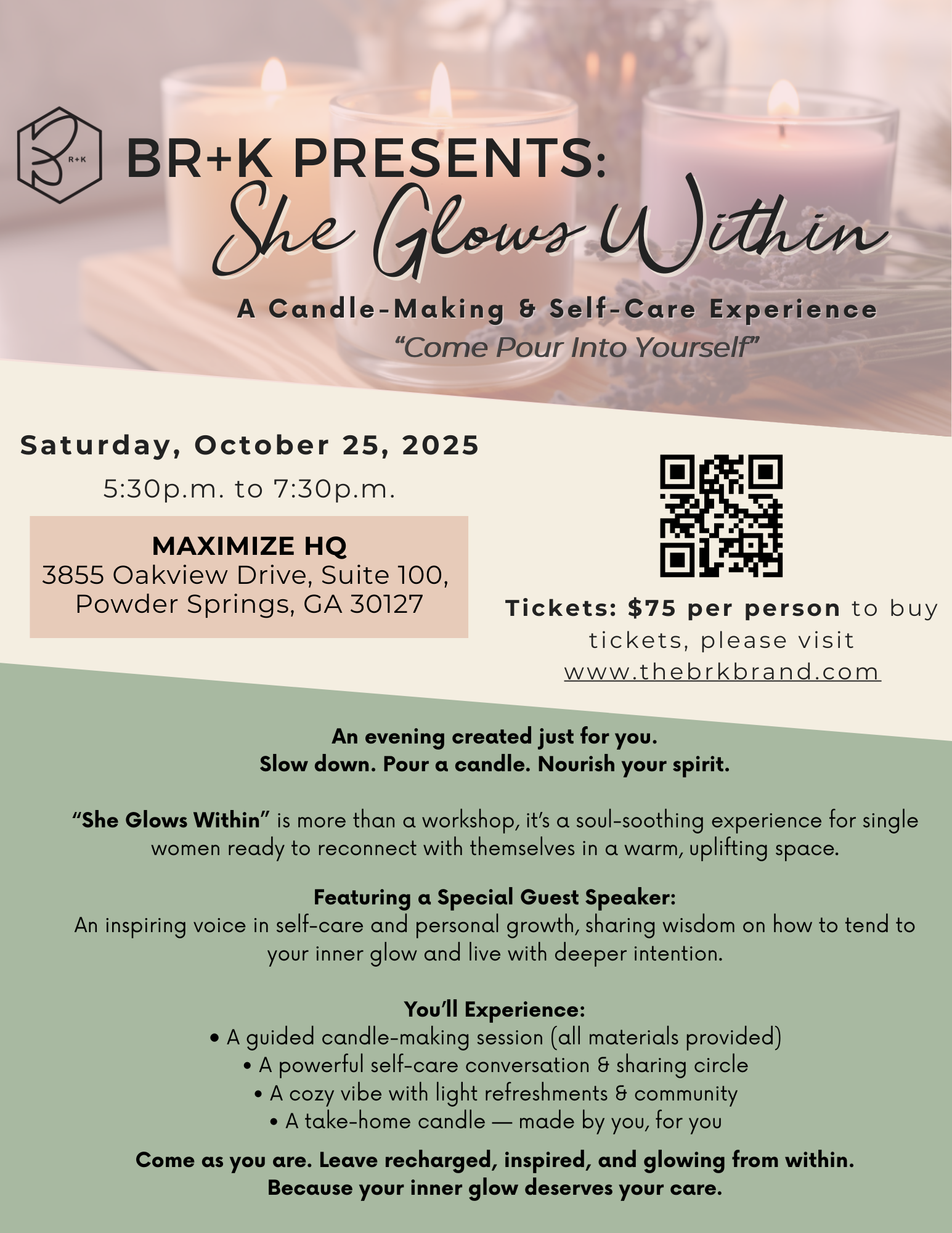 She Glows Within (A Candle-Making & Self-Care Experience)